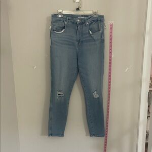 Good American Distressed Blue Skinny Jeans